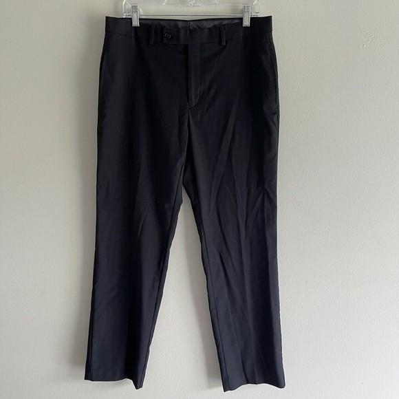 Calvin Klein Dress Pants Formal Mens Size 33 Waist x 30 L Black Stretch - Picture 1 of 6